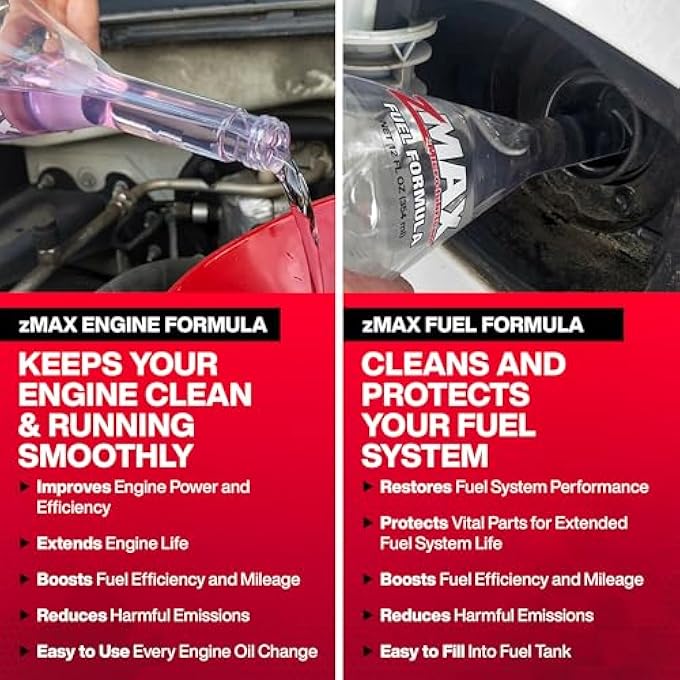 zMAX 58-011 - ENGINE & FUEL FORMULA KIT - EASY TO USE - REDUCES CARBON BUILD-UP & LUBRICATES METAL EXTENDING LIFE OF CAR OR TRUCK - RUNS EFFICIENTLY, IMPROVING GAS OR DIESEL MILEAGE - 12 OZ - 2 PACK - Image 4